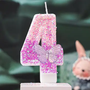 熱賣! 0-9數字漸層紫蝴蝶蠟燭 - 女孩和女神生日可愛蛋糕裝飾蠟燭 10 最佳銷售 蝴蝶蠟燭 - №7