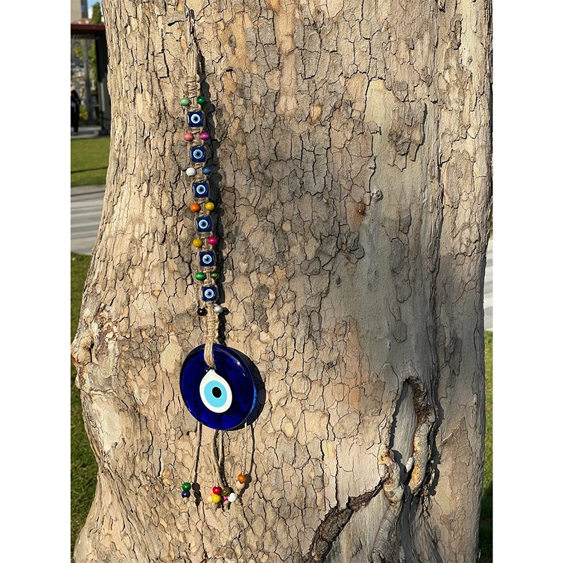 Lucky Eye Glass Blue Turkish Evil Eye ciondolo Multi Color Bead Handmade Wall Hanging Decoration for Home Living Room Car Gift