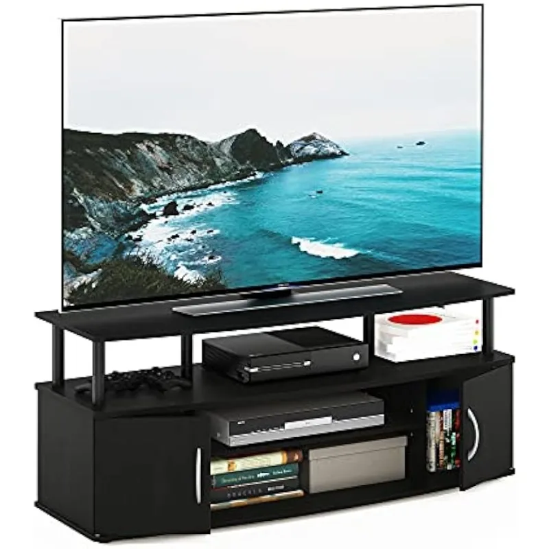 Furinno JAYA Large Entertainment Stand for TV Up to 55 Inch, Blackwood