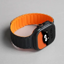 Magnetic Loop strap for Apple Watch ultra2 3 Band 44mm 40mm 49mm 45mm 41mm 46mm Silicone Bracelet iWatch Series 10 9 8 7 3 Se 11