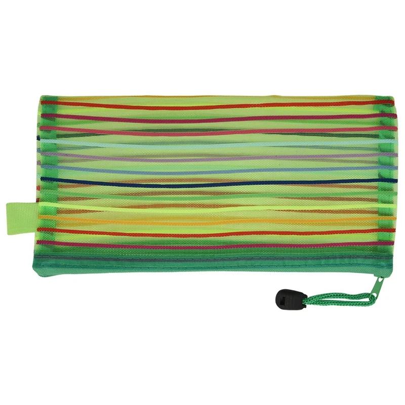A6 Zipper Mesh Pouch, Colorful Pencil Pen Bag Document Bag Storage Pouch For Travel Makeup, Offices Supplies(28 Pieces)