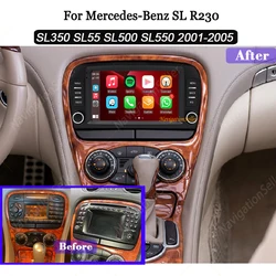 VIGOHI Android Car Radio For Mercedes-Benz SL-Class SL350 R230 SL55 SL500 SL550 2001-2005 Stereo Upgrade Wireless CarPlay Screen