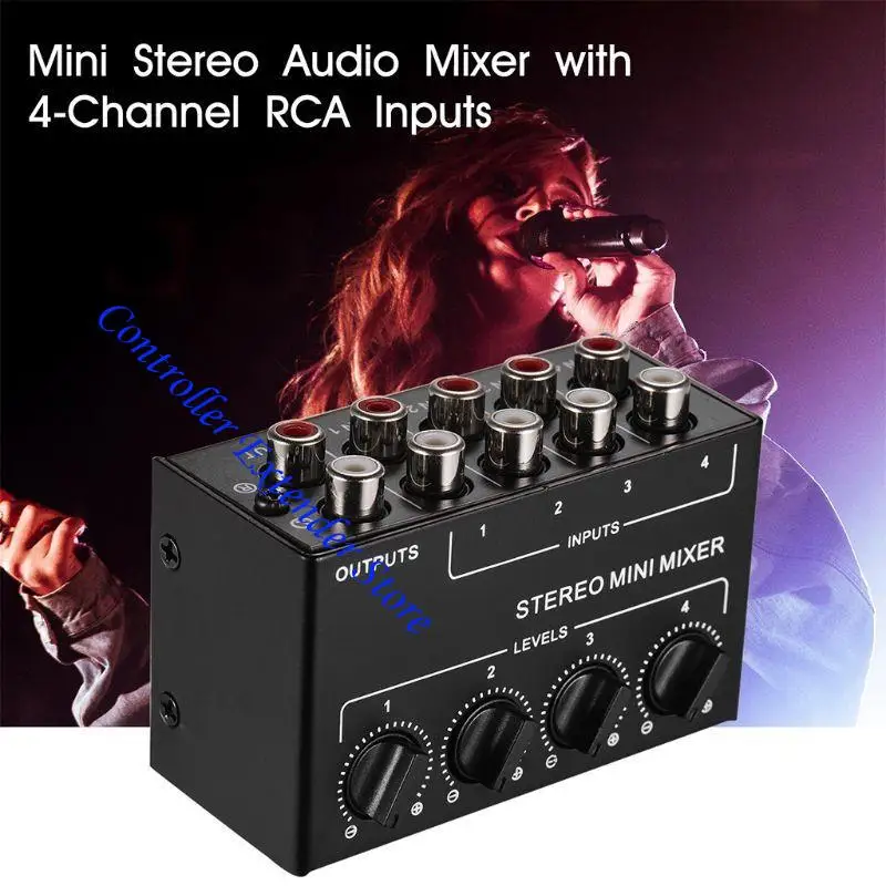 N84B CX400 Mini miscelatore stereo passivo RCA Misgra miscelatore passivo 4 canali