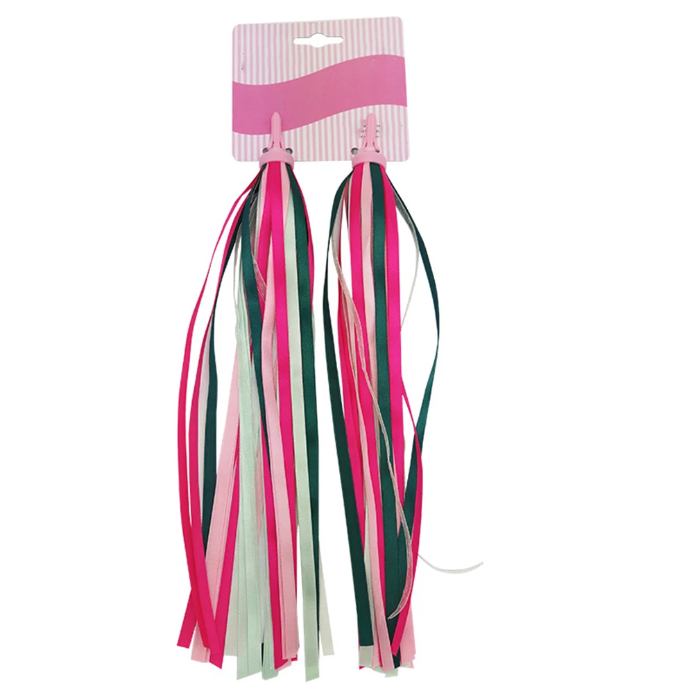

2 Pairs Kids Bike Tassels Red H lebars Scooter Tricycle Shiny Ribbons Fun Accessories Girly Decorations Suitable Children Bikes