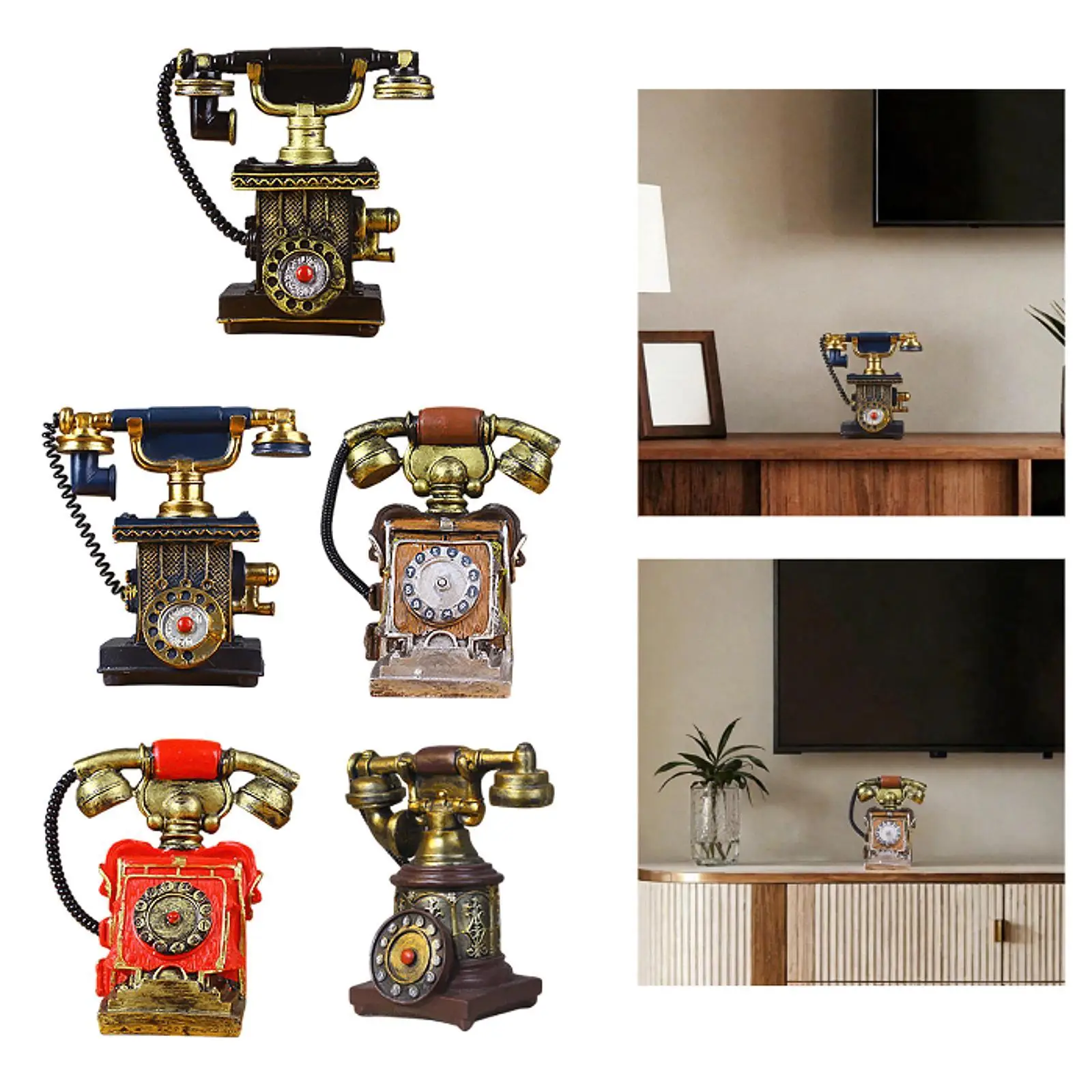الهاتف نموذج سطح المكتب تمثال زخرفة حبالي مكتب الهاتف الفنان تمثال الإبداعية الراتنج جدار ديكور تمثال لديكور متجر المكتب