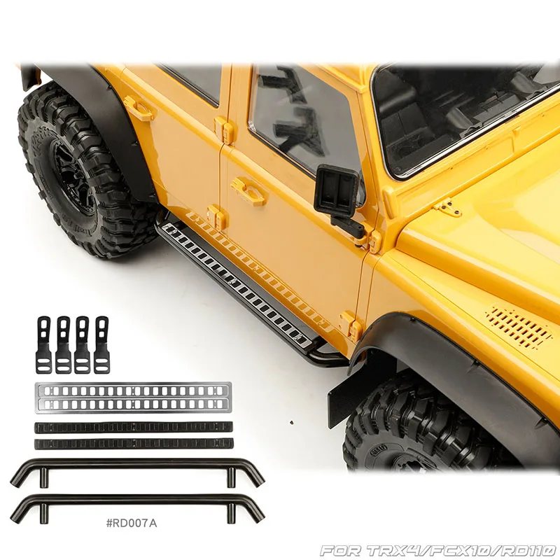 Retro Metal Side Pedal Modification for 1/10 RC Crawler Car Traxxas TRX4 FCX10 RD110 Applicable To 313mm/324mm Wheelbase Parts