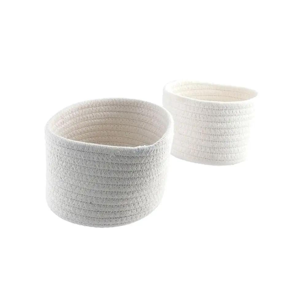 Cosmetics Basket Cotton Rope Storage Basket Minimalism Handmade Woven Storage Basket Nordic Style Desktop Organizer Snacks