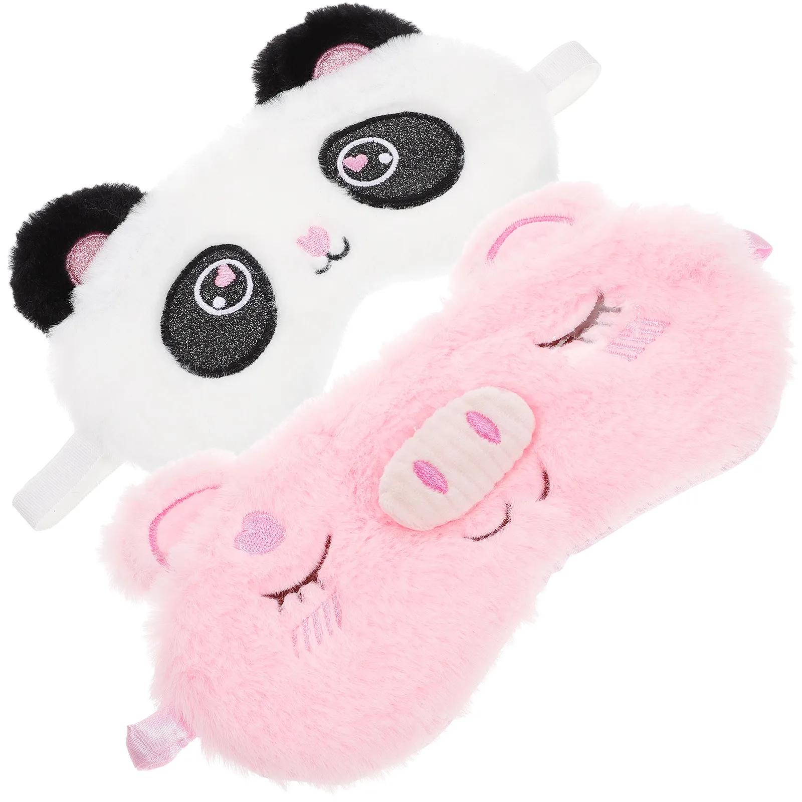 2Pcs Eye Masks Lightproof Cartoon Sleeping Covers Comfortable Breathable Eye Protection Masks for Travel Home Office Relaxation