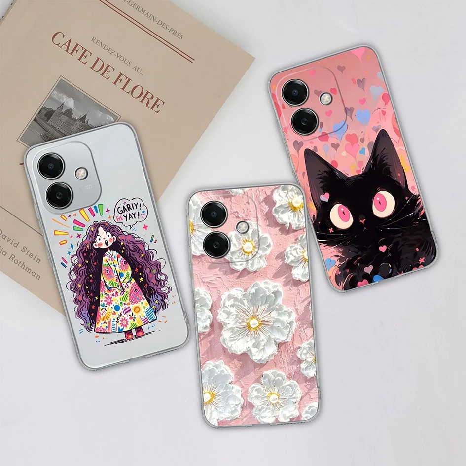 For OPPO A3x 4G 5G Clear Phone Case Soft TPU Cute Chubby Panda Pattern Top Quality Durable Anti Slip Silicone For OPPO A3 X Capa