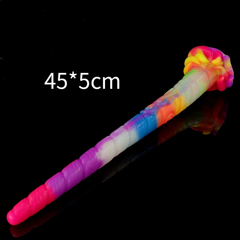 Yocy 2022 fantasia monstro dildo luminoso enorme anal plug com ventosa dildo mulit cores brilhantes brinquedo sexual animal para mulher