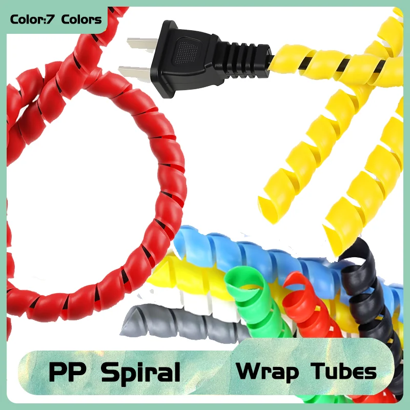 

2/5/10m Line Organizer Pipe Protection 8mm ~ 40mm Winding Cable Protector Cable Sleeve Flexible Spiral Wrap Tube Cable Sleeves