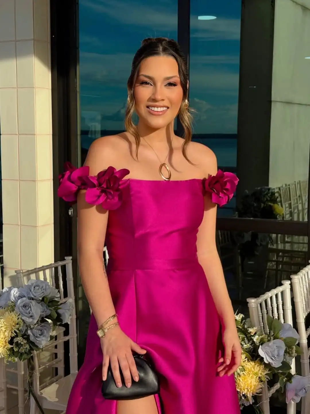 Customized Arabic Evening Dresses Strapless Hand Flowers Formal Women Prom Dresses Strapless Dubai Women Wedding Party Gowns