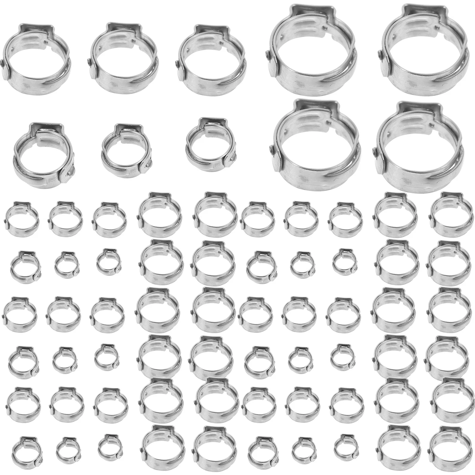 70Pcs Heavy Duty Stainless Steel 304 Crimp Clamps for Pex Tubing Hose Pipe Ring Clamps Pex Crimping Tools Ring Clamp