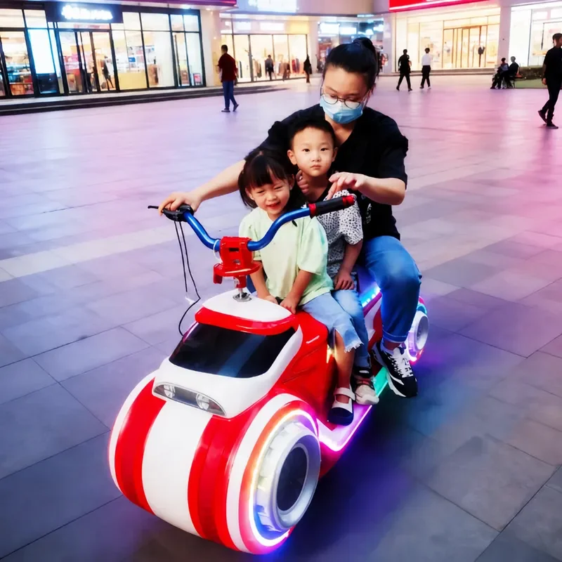 New Square Luminous Double Parent Child Electric Bumper Car Amusement Vehicle Night Market Stall Equipment Manufacturer Scan