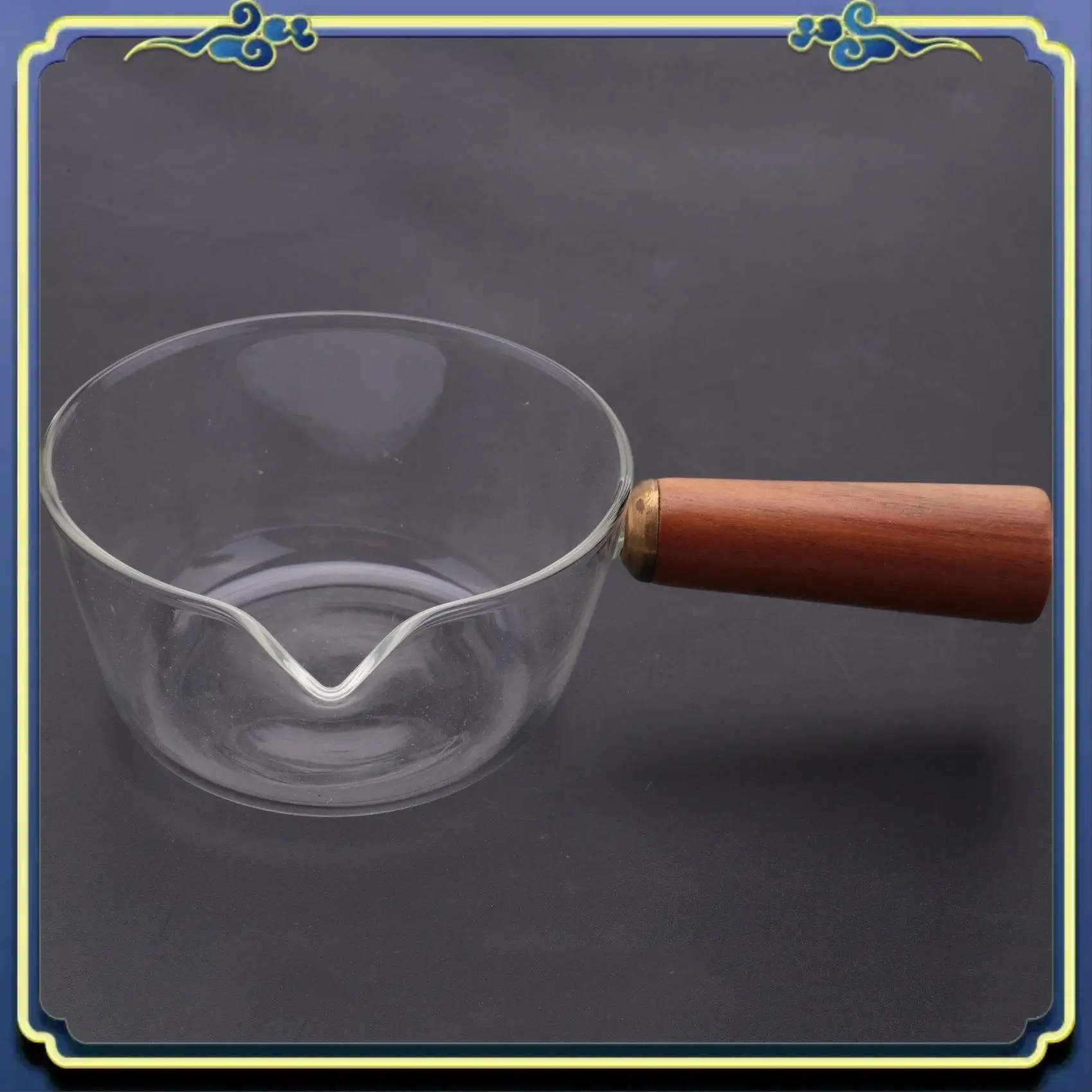 

A56P-3X стеклянный молочный горшок с деревянной ручкой, 400 мл, кастрюля для салата, лапши, газовая плита, посуда