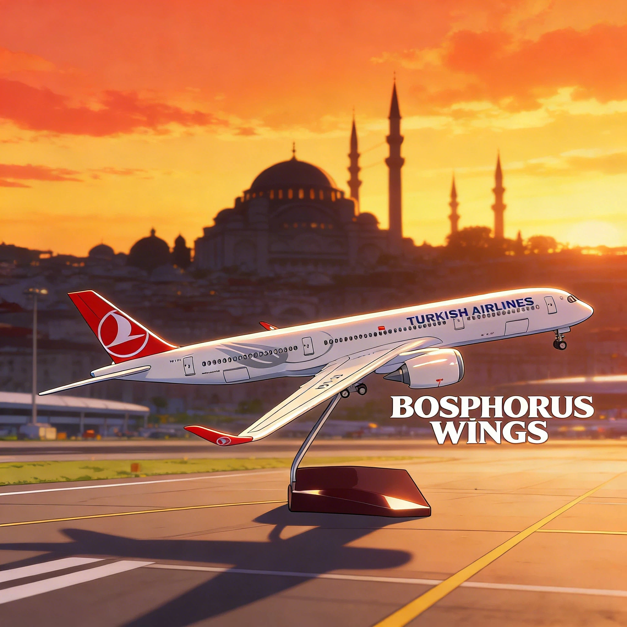 

Модель самолета Turkish Airlines Airbus A350 со светодиодной подсветкой и колесами, статическая симуляция, настольное украшение для любителей авиации