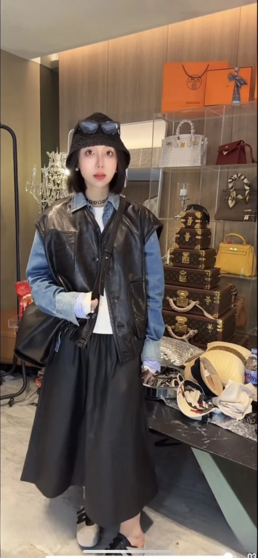 Xiaoran 2025 lente nieuwe Sle ort eepskin Svel vest dames faionable veelzijdige bovenkleding Ele trendy