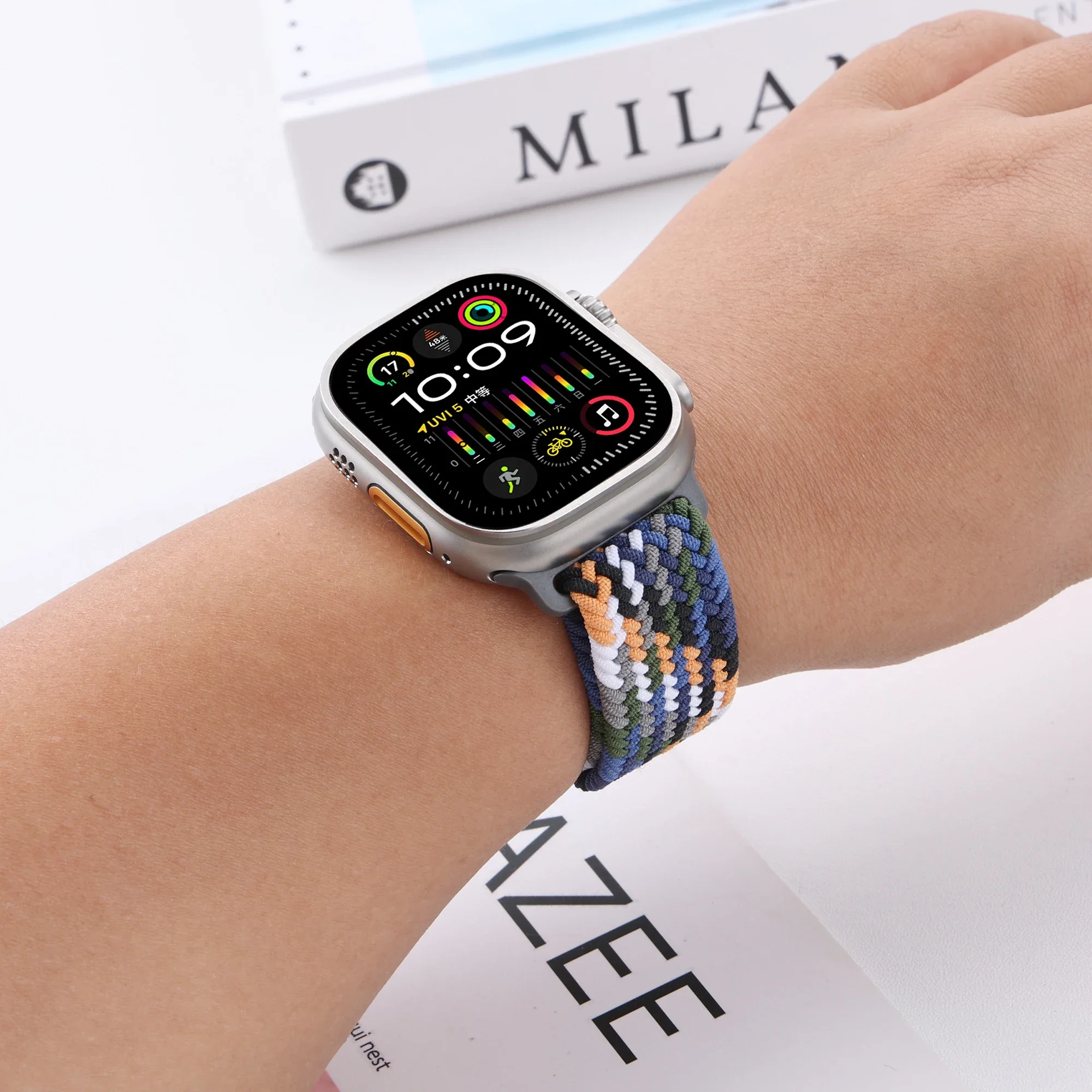 Нейлоновый ремешок с парашютом для Apple Watch Ultra 2 49 мм 10 46 мм 42 мм Плетеный браслет iWatch 10 9 8 7 6 45 мм 41 мм 44 мм 40 мм Браслет