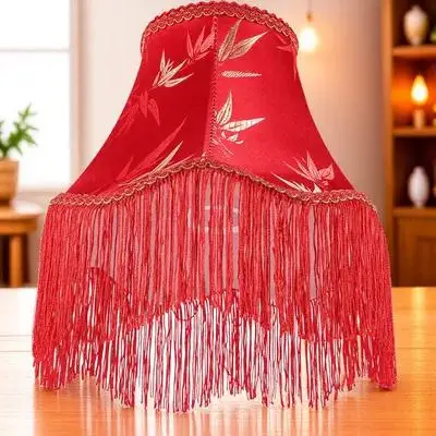 

Винтажный тканевый абажур в европейском стиле, красный подвесной светильник, абажуры для спальни, гостиной, сменный абажур, декор комнаты