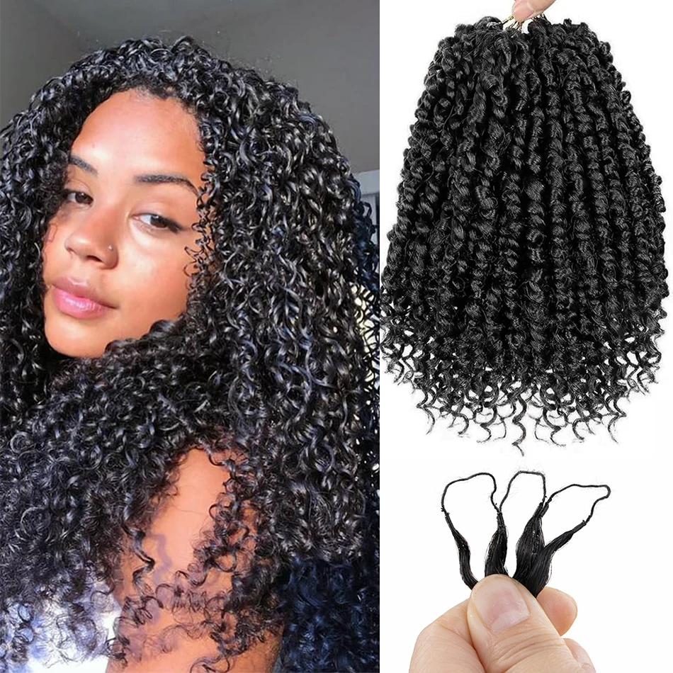 

Наращивание волос 12A Yanky Twist Crochet: натуральные черные пружинные косы без узлов, предварительно разделенные, мелкие кудри, эффект перьев, из натуральных человеческих волос