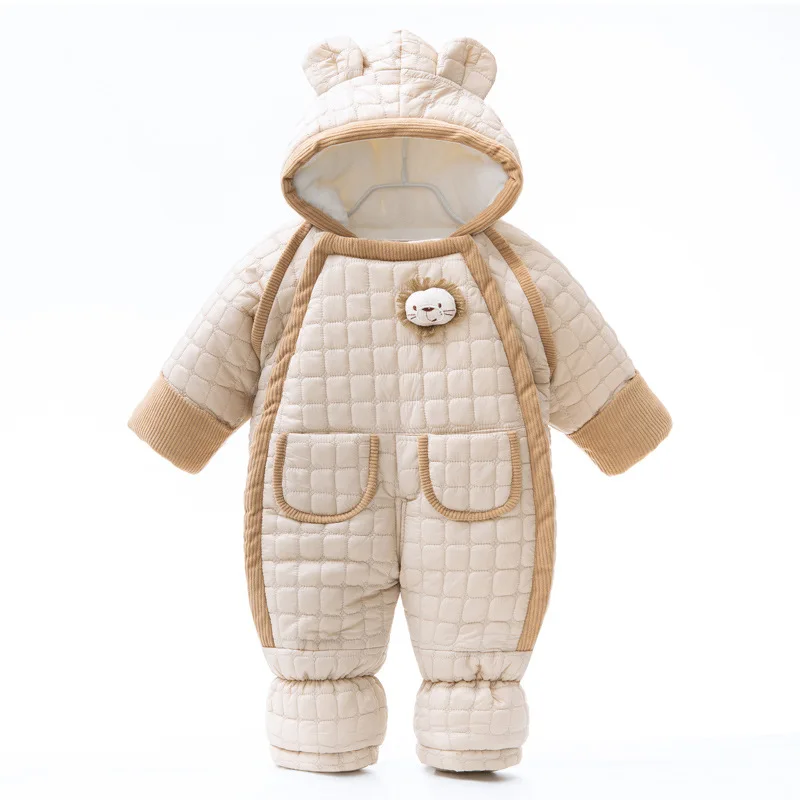 2023 New Born Baby Girl clothes Winter Snowsuit Plus Velvet Thick Baby Boys Jumpsuit 0-3 Years Romper boy Overalls Toddler Coat