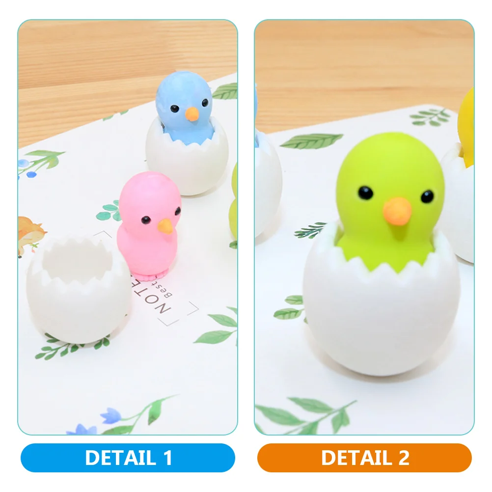 

18pcs Animal Chicken Cute Mini Pencil Wear-Resistant Mini Student Accessories Household Erasers Soft