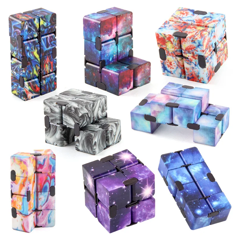 Fidget Sensory Cube Brinquedos para Crianças e Adultos, Starry Sky Infinity Square, Stress Relief, Brinquedos com ponta do dedo, 9 estilos