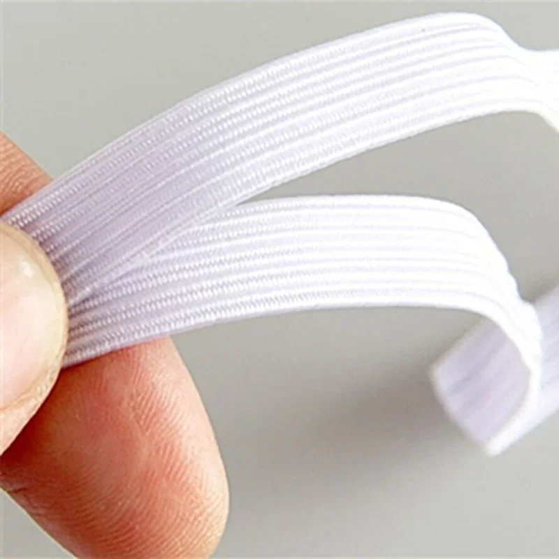 3/5/6/8/10/12mm 5 Yards/lot Hight Elastic Bands Spool Sewing Band Flat Elastic Cord White and Black Diy Handmade Accessories