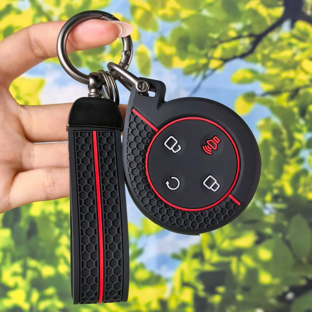 Track Honeycomb Rhombus Key Fob Shell With Keychain For Great Wall POER Truck GWM P Series Pickup Cannon Alpha Decorative Cover