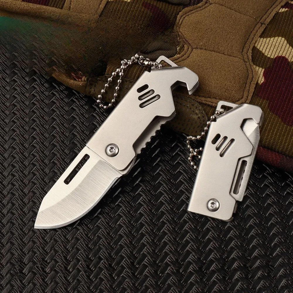 Stainless Steel Sharp Fold Mini Steel Knife Multi-functional Keychain for Men Women  Easy To Carry Practical Accessory Gifts view 4