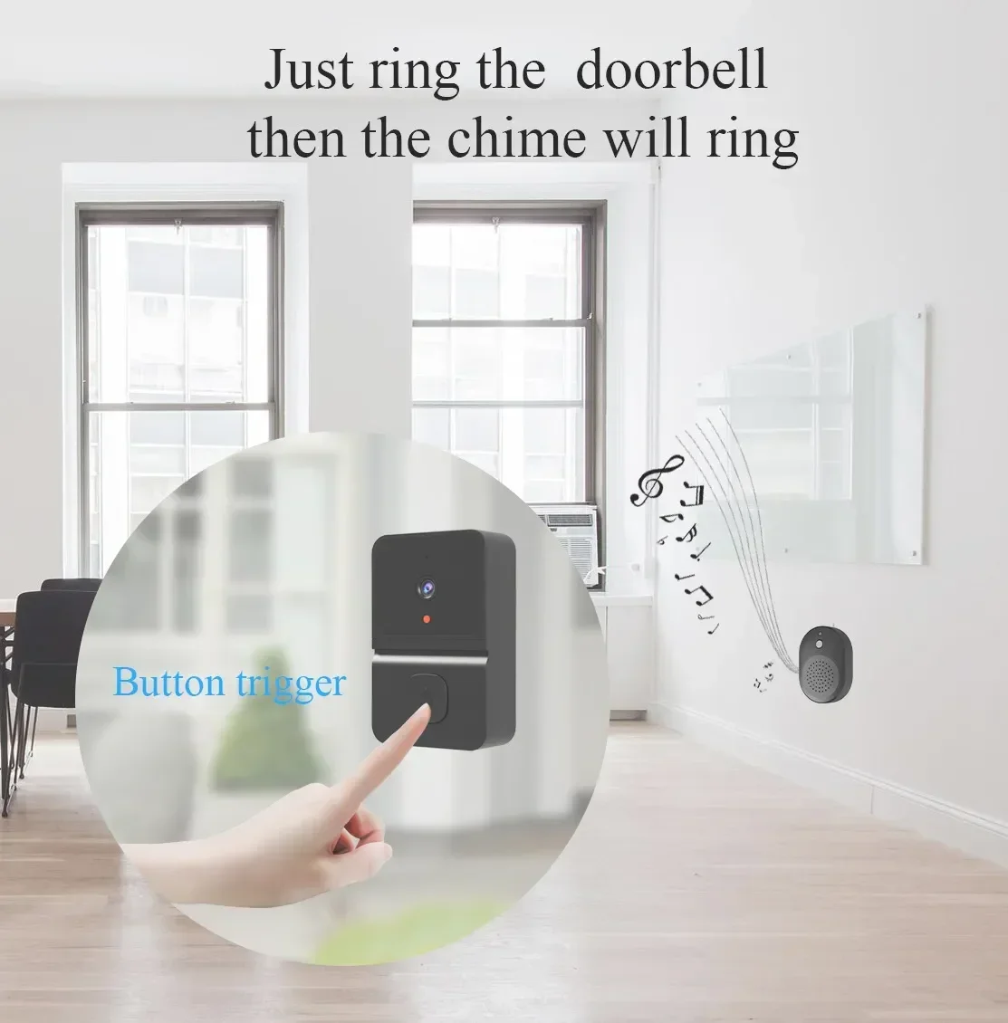 Wireless Doorbell WiFi Outdoor HD Security Door Bell Night Vision Video Intercom Voice Change For Home Home intelligent Phone