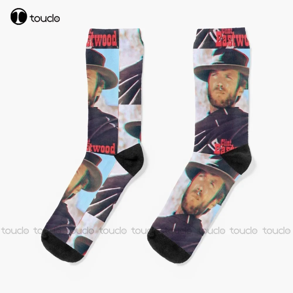 

Clint Eastwood Socks Winter Socks For Men Thanksgiving Christmas New Year Gift Unisex Adult Teen Youth Socks Custom Funny Sock