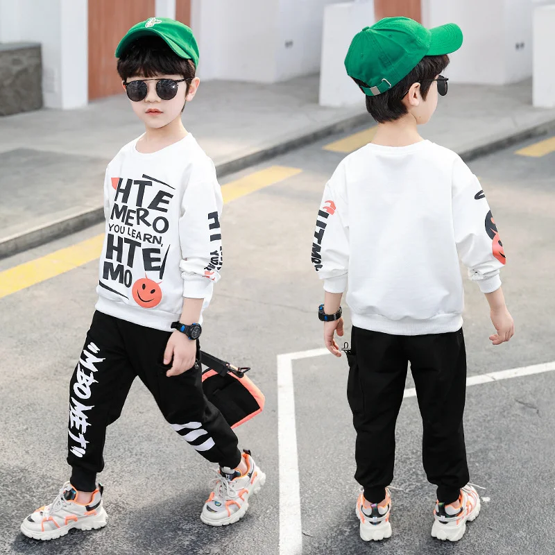 Boys Sweatshirts +Pants Kids Suits 2PCS/Set Cotton 2024 Retro Spring Autumn Cotton Outfits Teenagers Sport Christmas Gift Childr