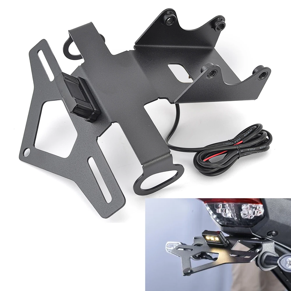 

Для Yamaha MT-09 MT09 MT 09 2024 2025 кронштейн номерного знака с подсветкой номерного знака мотоцикла