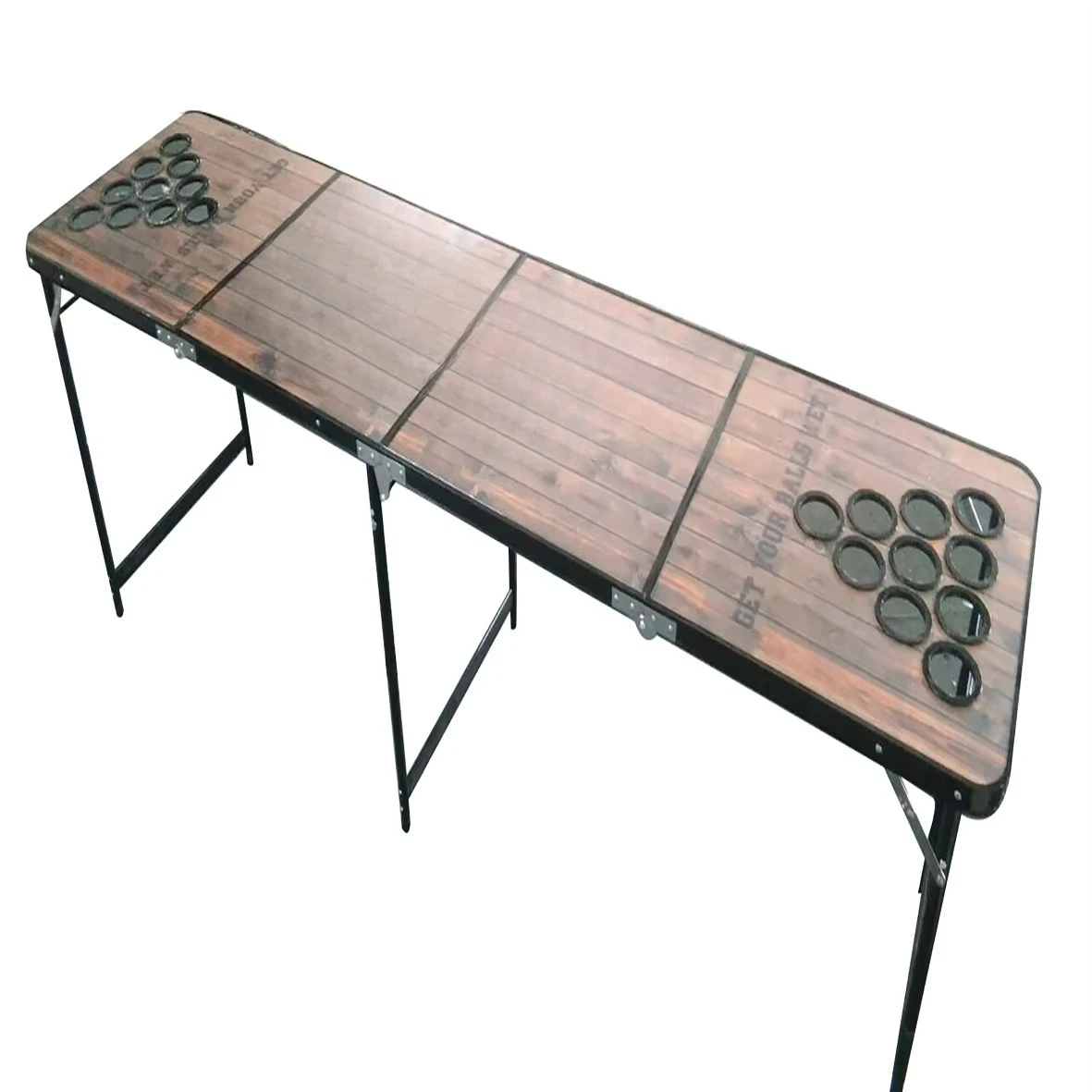 Aluminum folding beer ping pong table 8 feet adjustable with holes