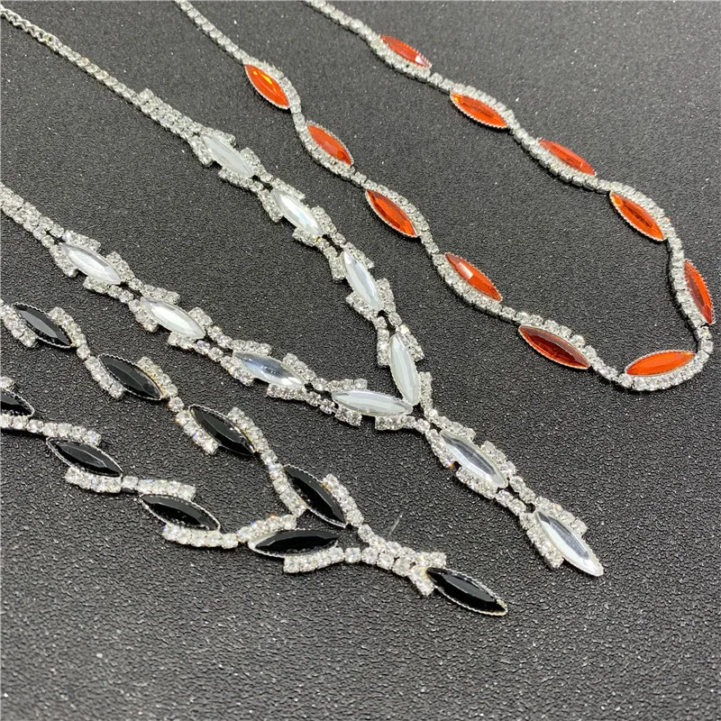Sexy Wave Bridal Choker Jewelry Set Silver Plated Rhinestone Crystal Necklace Earrings Women Wedding Jewerlry Set