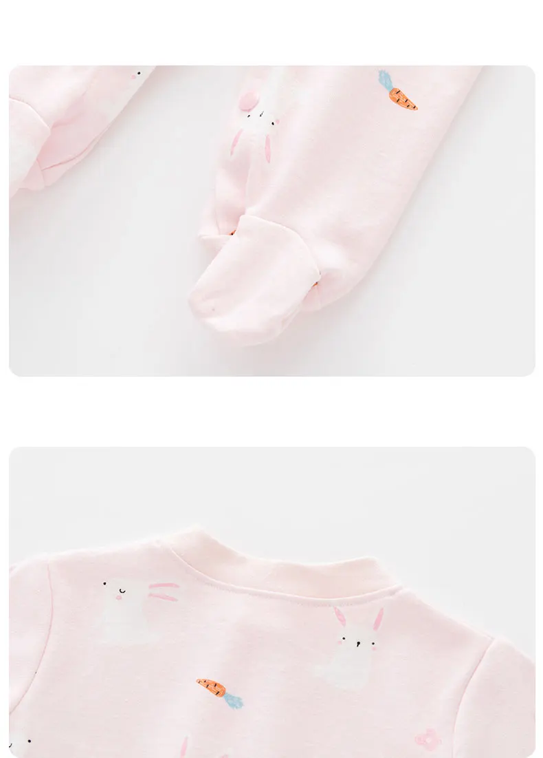 Langarm-Overall für Babys, reine Baumwolle, Pyjama für Neugeborene, Babykleidung für Mädchen, Fußbedeckungsanzug, Frühling und Sommer – Detail 7