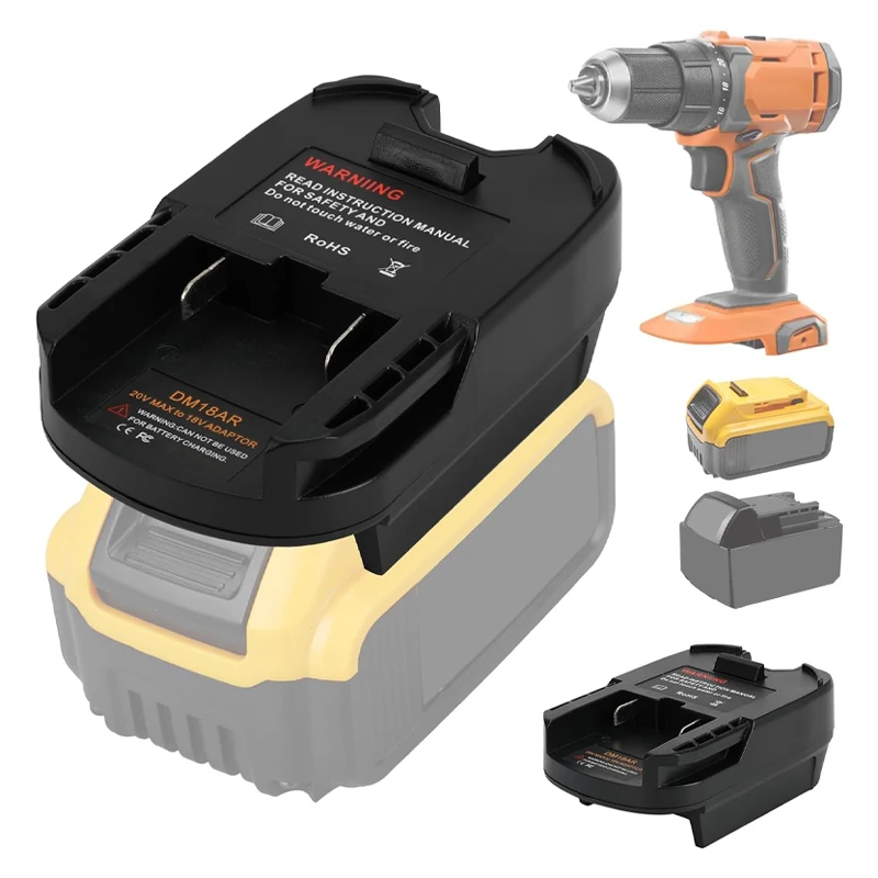 Convertidor adaptador de batería para Dewalt, para Milwaukee, 18V/20V, para Ridgid y AEG, batería de iones de litio, uso de herramientas inalámbricas