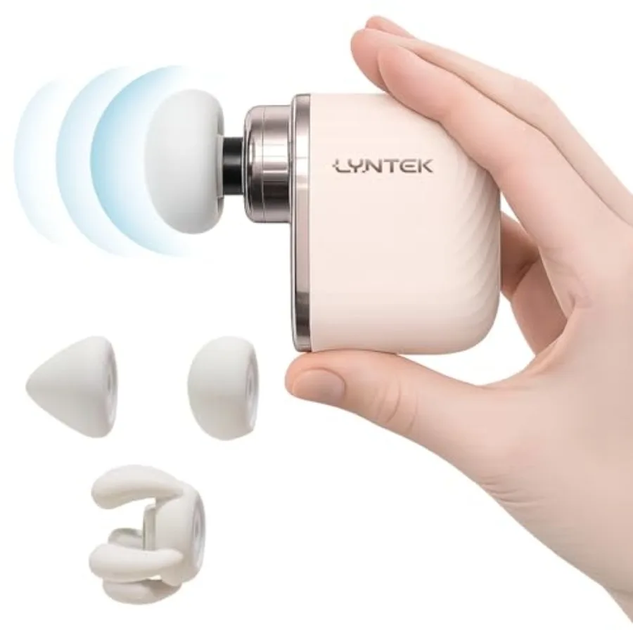 

Мини-массажный пистолет - компактный ручной массажер для мышц с перкуссионным воздействием на глубокие ткани, 5 регулируемых частот вибрации, 3 сменных насадки