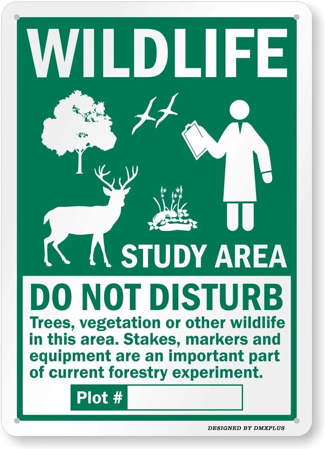 Y1,Unoopler Wildlife Study Area - Do Not Disturb Trees, Vegetation, in This Sign ; Metal-aluminum