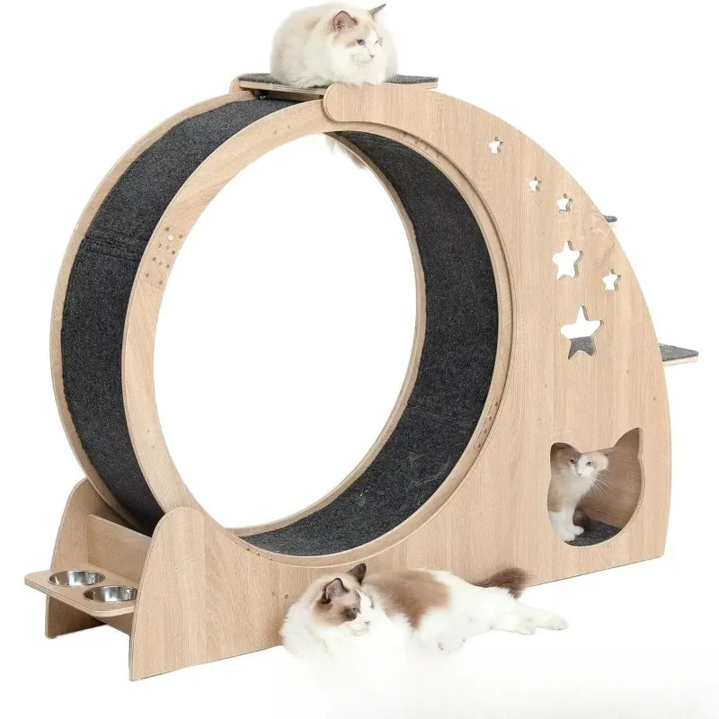 

New creative star and moon shape cat climbing frame home indoor cat treadmill cat nest feeder integrated treadmill