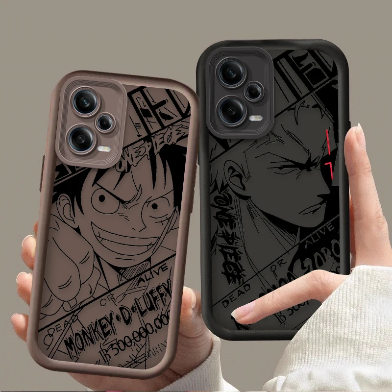 Korean O-One Piece Luffy Zoros Painting Phone Case for Xiaomi Redmi Note 13 12 11 Pro Plus 12S 11S 10S 10 9 9S 8 12C 13C Cover