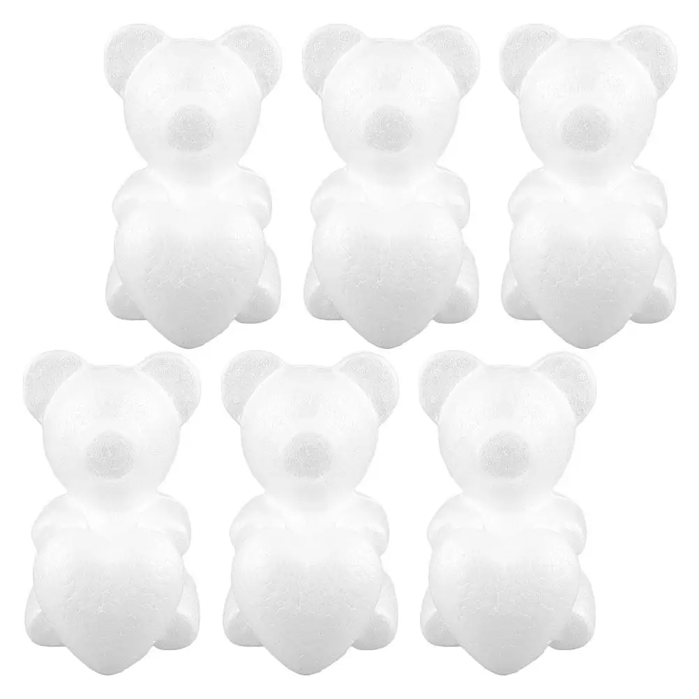 

12Pcs Foam Bear Heart Cutouts for DIY Craft Projects Unique Valentine's Day Presents Customizable Decorations for Home Party