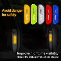 4PCS Car Door Safety Warning Reflective Mark Sticker Car Sticker For Audi QUATTRO Sline RS A4 B8 B6 B7 B9 A3 8P 8V 8L A6 C7 C6