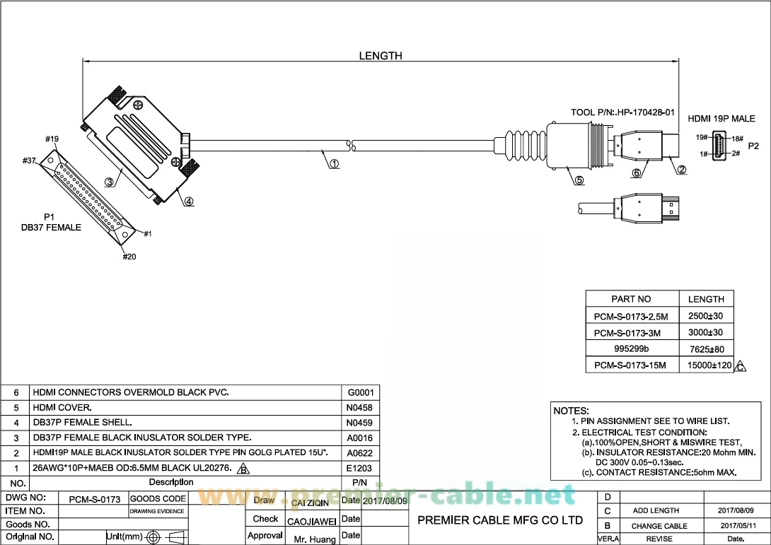 FTSI EAC 472578A für Netzwerkkabel High-Definition-Multimedia-Interface Stecker auf DB37 Buchse Kabel – Detail 3