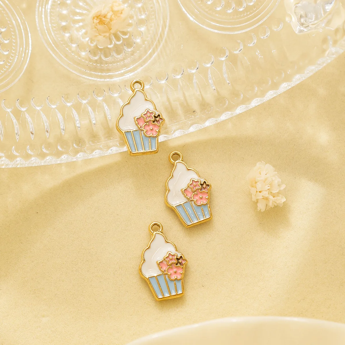

1Pcs Stainless Steel Oil Drip Enamel Marine Life Series Pendant Bracelet Earrings DIY Ice Cream Accessories Wholesale