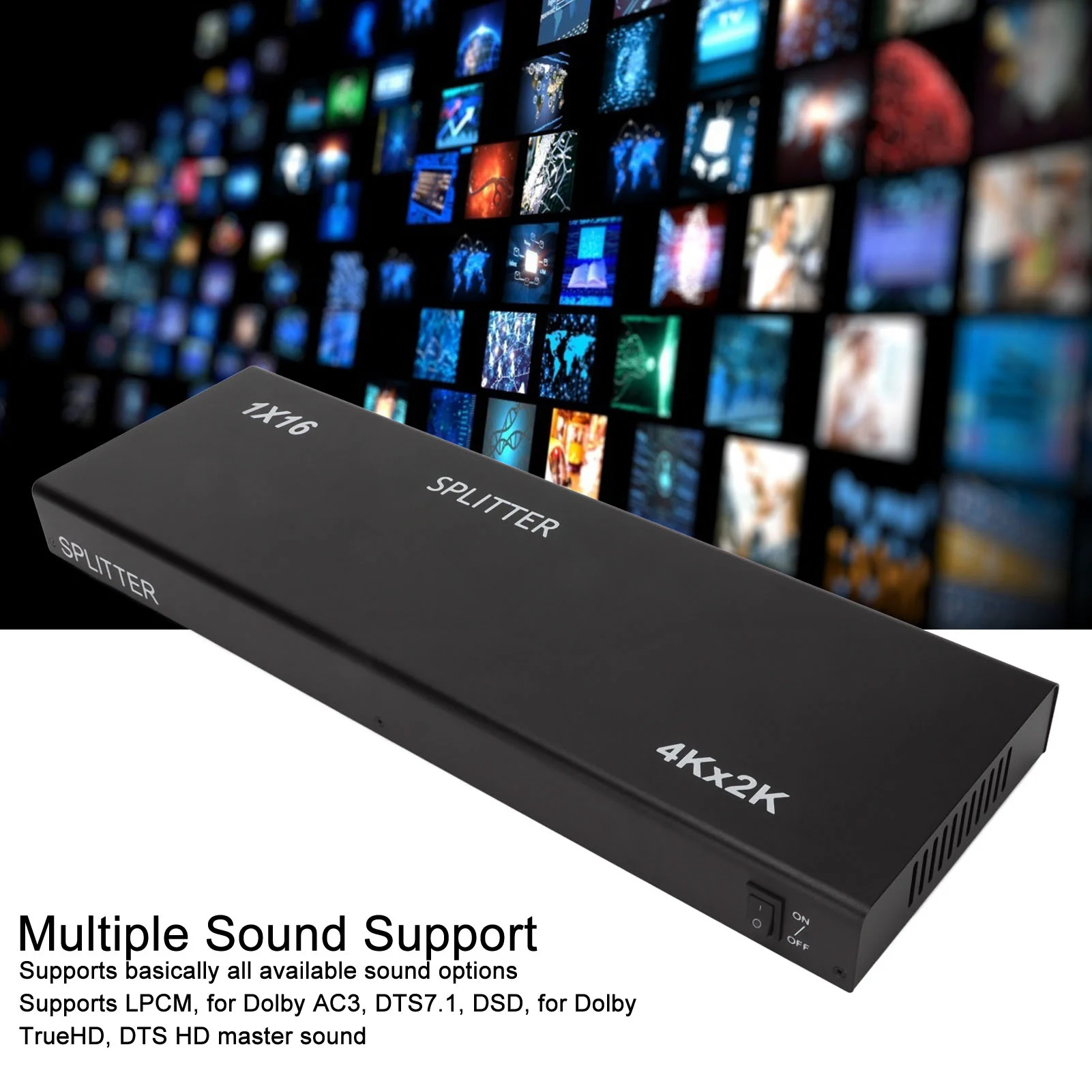 

HD Multimedia Interface Duplicator HD Multimedia Interface Splitter 4K 1 in 16 Out Sound Video Distributor for Xbox for PS4 HDTV
