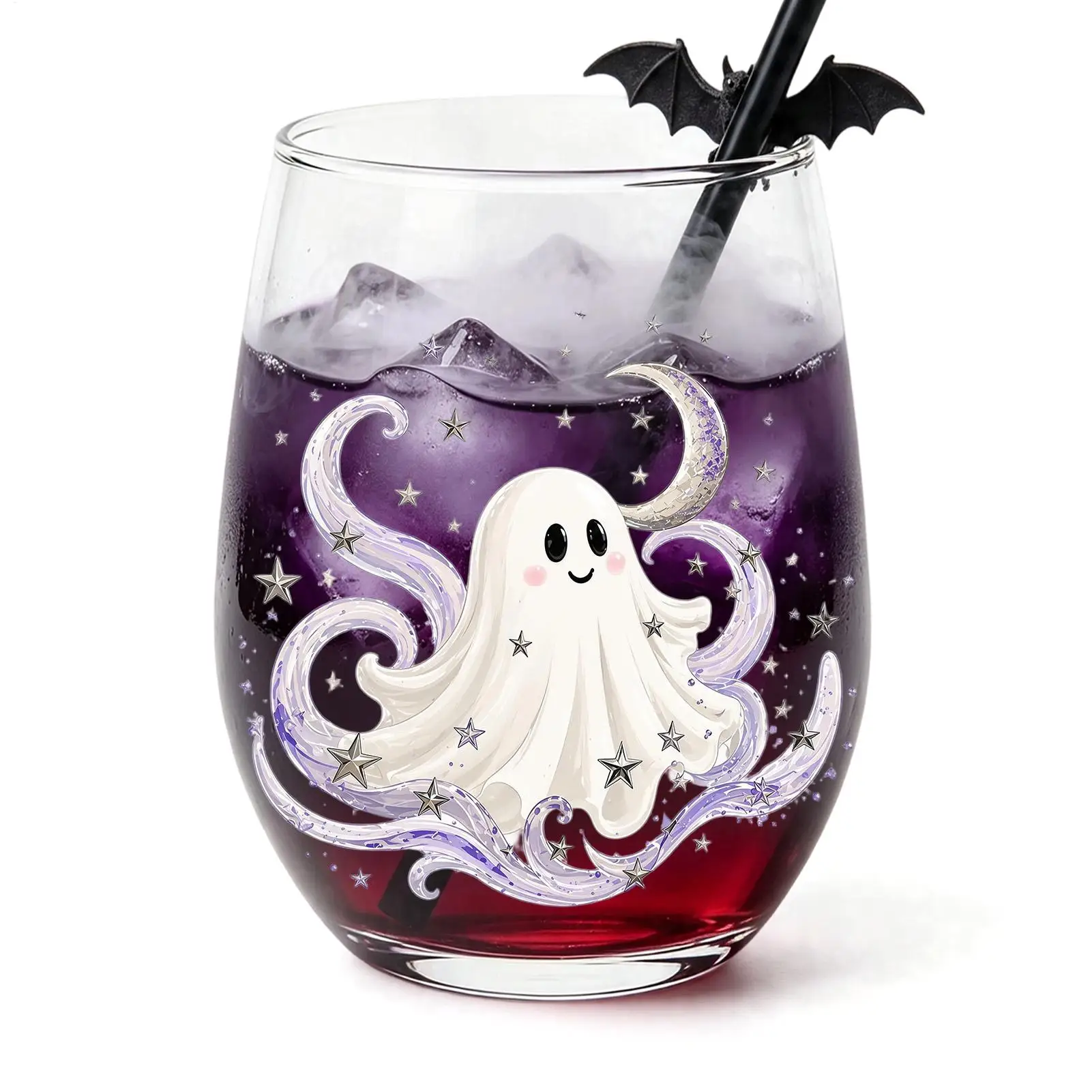 Halloween Glass Cup Halloween Drinking Glasses  420ml Spooky Ghost Pumpkin Clear Drinkware Vintage Spider Beer Cup Gothic Glass