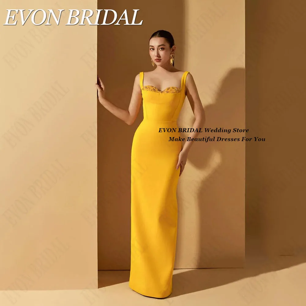 EVON BRIDAL Spaghetti Straps Celebrity Dresses Dubai Sweetheart Mermaid Floor Length Sleeveless Satin فساتين سهرة 2024 فاخرة