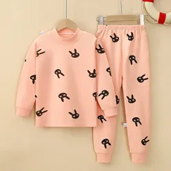 Children's Autumn Winter Cotton Pajamas Loungewear Two-piece Set Of Medium Large Kids Underwear Boys Girls Fashion Casual Wear